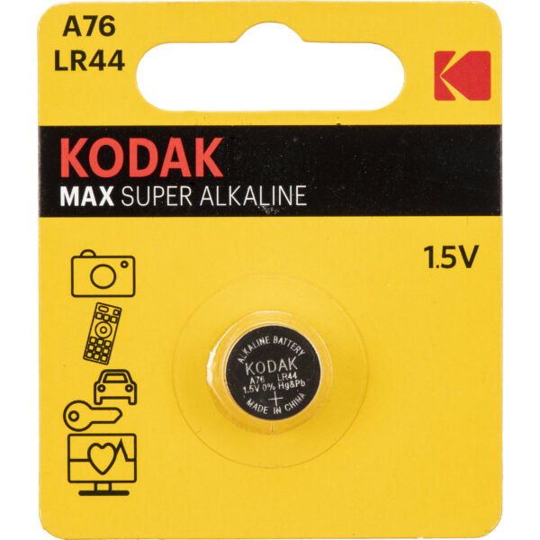 KODAK MAX SUPER ALKALINE LR44 A76 1.5V